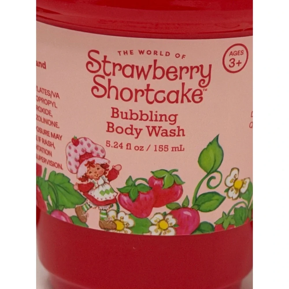 Strawberry Shortcake Bubbling Body Wash Ice Cream Cone Shape 5.24oz 3 Pack Red